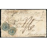 Victoria Registered Mail 1847-1876 Mail to United Kingdom 1855 (1 Jan. ) double rate envelope from