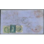 Victoria Registered Mail 1847-1876 Mail to Switzerland 1860 (22 Aug.) envelope from Ballarat to Pos