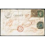 Victoria Registered Mail, 1847-1876 Mail to Switzerland 1862 (19 June) envelope from Maldon to Posc