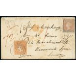 Victoria Registered Mail 1847-1876 Mail to United Kingdom 1856 (5 July) envelope from Castlemaine t