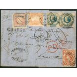 Victoria Registered Mail 1847-1876 Mail to Switzerland 1857 (1 June.) entire from Sandhurst to Loca