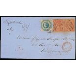 Victoria Registered Mail 1847-1876 Internal Mail 1860 (14 Aug.) double rate entire from Geelong to