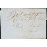 Victoria Registered Mail 1847-1876 Internal Mail 1847 (25 Nov.) entire from The Glenelg to Portland