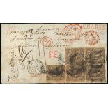 Victoria Registered Mail 1847-1876 Mail to Switzerland 1863 (22 July) front from Melbourne to Locar