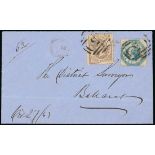 Victoria Registered Mail 1847-1876 Internal Mail 1863 (28 Oct.) locally addressed Ballarat envelope