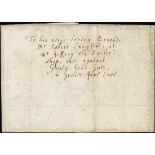 Great Britain Postal History 1633 (11 November), entire letter To his very loving Brother, Mr. Robe