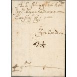 Great Britain Postal History The Corsini Correspondence 1583 entire letter from Jean Chauvin in Die