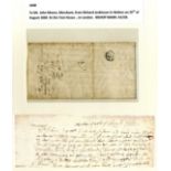Great Britain Postal History The General Post, Bishop Marks 1668 (25 April) entire letter from Walt