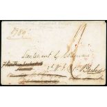 Barbados Early Letters and Handstamps 1845 (1 Oct.) envelope from London to Demerara and redirected