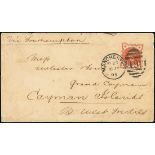 Cayman Islands Early Letters and Handstamps 1893 (6 July) envelope from Manchester via Southampton