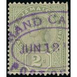 Cayman Islands Jamaica used in Cayman Islands "grand cayman/post office" oval datestamp in violet (