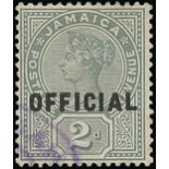 Cayman Islands Jamaica used in Cayman Islands "grand cayman/post office" oval datestamp in violet (