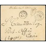 Barbados Covers and Cancellations 1898 stampless cover from the Barbados Colonial Postmaster to Cai