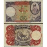 Imperial Bank of Persia, 20 tomans, Teheran, 1 December 1924, black serial numbers E/C 029951, (Pic