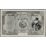 Banque Nationale de Perse, obverse archival photograph showing a design for 500 rials, 1934.