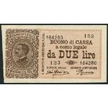 Treasury Buoni di Cassa, 1 lira (15), 1914-7, (Pick 36a,b, 37, Gavello 20, 21, 28),