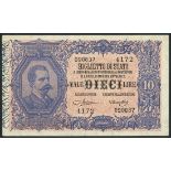 Treasury Biglietti di Stato, 10 lire (9), 1914-1925, (Pick 20d, e, f(4), h(3), Gavello 37, 38, 39 (