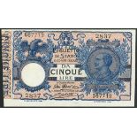 Treasury Biglietti di Stato, 5 lire (7), 1904, (Pick 23a, d, e, Gavello 30, 33, 34),