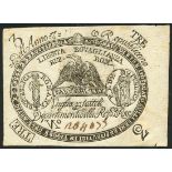 Assignats of the Roman Republic, 3 bajocchi, 1798, serial number 1284077, (Pick S531, Gavello 59),