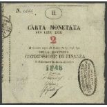 Assedio di Palmanova, 2 lire (3), 1848, serial numbers 1417, 2292, 2444, (Pick S247, Gavello 62, Cr