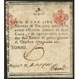 Ducato di Mantova, 3 lire, 6 October 1796, serial number 411901, (Pick 223, Gavello 3, Crapanzano-G