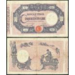 Banca d'Italia, 500 lire, 2 February 1915, serial number T24 5637, (Pick 40d, Gavello 301),