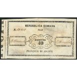 Repubblica Romana, Provincia di Ancona, 40 bajocchi, 1849, serial number 18208, (Pick S 590, Gavell