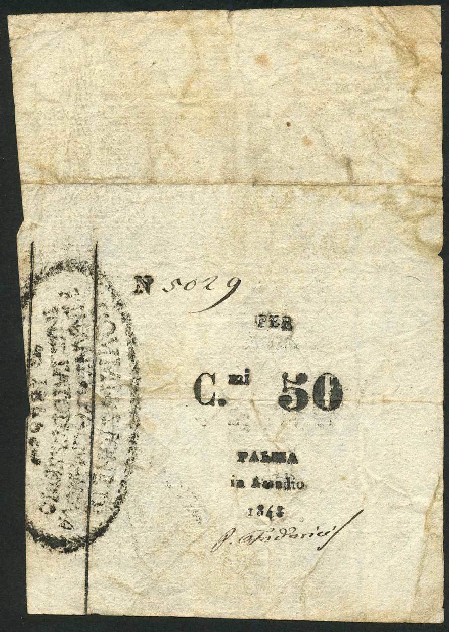 Assedio di Palmanova, 50 centismi, 1848, serial number 5029, (Pick S245, Gavello 60, Crapanzano-Giu