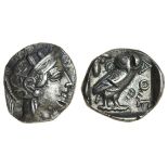 Attica, Athens (c.430's BC), AR Tetradrachm, plated (?), 14.40g, helmeted head of Athena right, rev