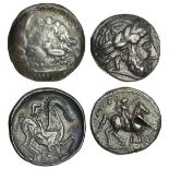 Eastern Celts (3rd cent. BC), AR Tetradrachm, 13.87g, laureate head of Zeus right, rev. boy on hors