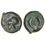 Sicily, Syracuse, time of Timoleon (344-336 BC), AE Litra, helmeted head of Athena left, rev. starf