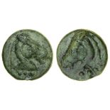 Roman Republic (c.270 BC), AE Triens, 103.61g, head and neck of horse right, four pellets below, re