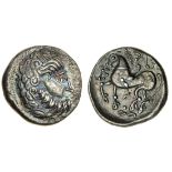 Eastern Celts (3rd cent. BC), AR Tetradrachm, 14.01g, laureate head of Zeus right, rev. rider on ho