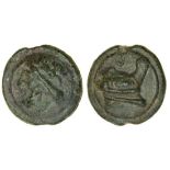 Roman Republic (c.225-217 BC), AE Semis, 145.14g, laureate head of Saturn left, rev. prow right, s