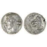 Sicily, Leontini (c.435-430 BC), AR Tetradrachm, 17.91g, laureate head of Apollo left, rev. leontin