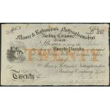 Moore & Robinson's Nottinghamshire Banking Company Limited, specimen £20, Nottingham 18- (circa 187