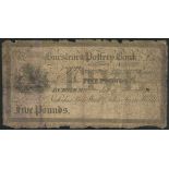Burslem & Pottery Bank (Nicholas Price Wood & John Irvin Holden), £5, 1832, serial number unclear,