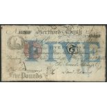 Hertford Bank (Samuel Adams & Co.), £5, 1 October 1854, serial number A 1589, (Outing 944e),