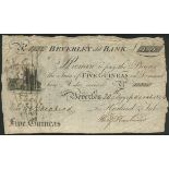 Beverley Old Bank (Harland & Tuke), 5 guineas, 20 March 1804, serial number 1132, (Outing 128b),