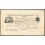 Kington and Radnorshire Bank Davies, Crummer and Oliver), proof £10 on card, 18- (1846-1887), (Outi