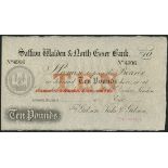 Saffron Waldon & North Essex Bank, specimen £10, 18--, serial number 4906, (Outing 1849),