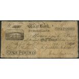 Wear Bank, Sunderland (Goodchilds, Jackson & Co.), £1, 1 December 1814, serial number 378, (Outing