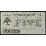 Chesham Bank (Thomas Butchers & Son), unissued £5, 18-, serial number 4503, (Outing 513),