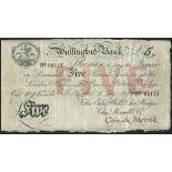 Wallingford Bank (Edward Wells, Charles Hedges, Charles Morell & Co.), £5, 5 February 1897, serial