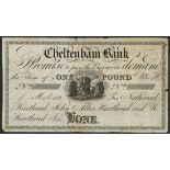 Cheltenham Bank (Nathaniel Hartland, John Allis Hartland and N. Hartland Junr), unissued £1 on Indi