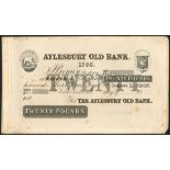 Aylesbury Old Bank, Buckinghamshire, an obverse and reverse proof £20, 18- (ca 1867), (Outing 60 fo