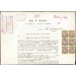 Bechuanaland Revenue 1917 (2 March) complete large format Deed of transfer bearing 1914 "bechuanala