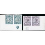 Cape of Good Hope Revenue 1884-90, large format imperforate plate proof corner pairs (9)