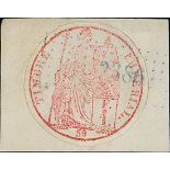 France Dimension 1871, Lille Provisional, 1f. rouge-orange carmine, tied to small document piece