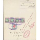 Basutoland Revenue 1920 (16 Nov.) Deed of Hypothecation page bearing series 15 £5 (4, including a s